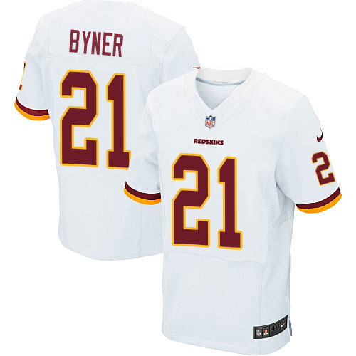 Men's Elite Earnest Byner Nike Jersey White Road - #21 NFL Washington Redskins